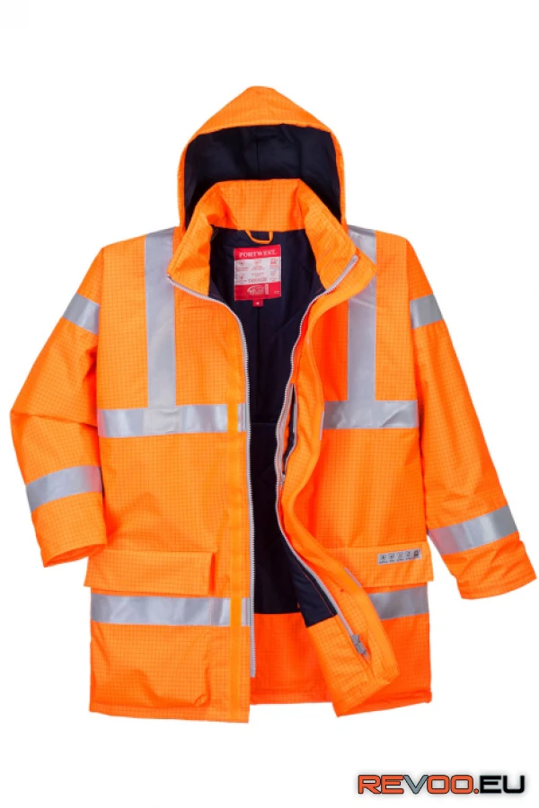 Bizflame Rain Hi-Vis antisztatikus lángálló kabát Portwest S778