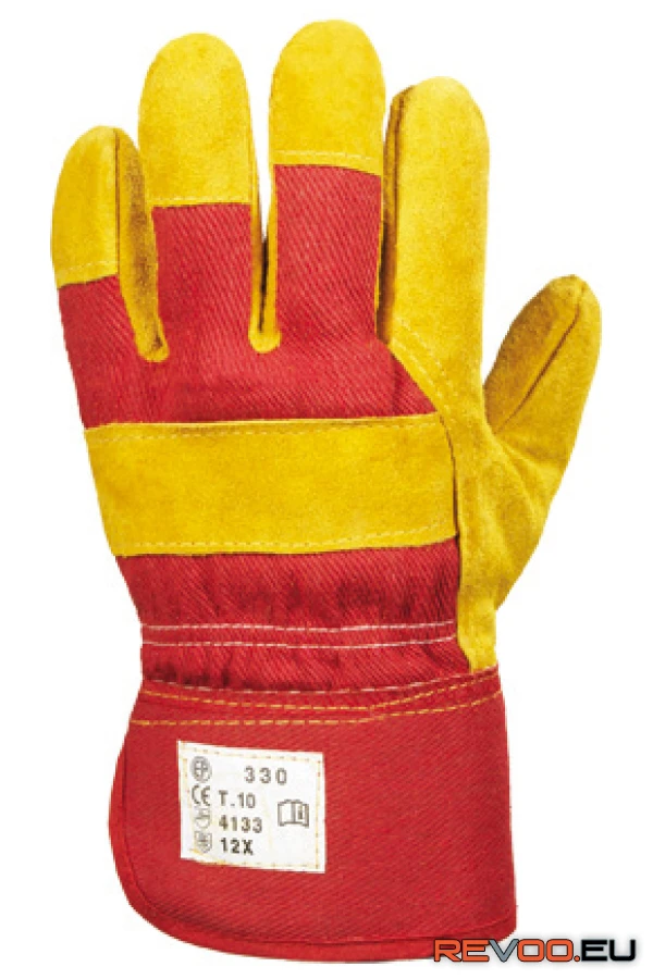 Bőrkesztyű, téli, sárga marhahasíték vászon, polár Euro Protection MO330