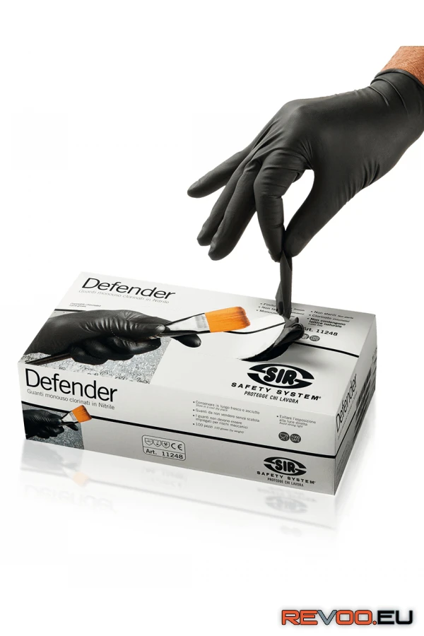 Defender, nitril egyszer használatos kesztyű 100db/doboz Sir Safety System SSY-MA2111Z9-L