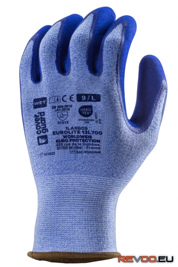 Eurogrip kesztyű duplarétegű latex csúszásbiztos tenyérrel Coverguard 1LASB