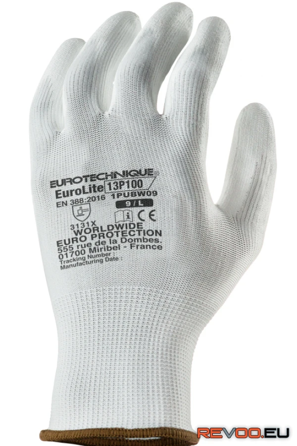 Eurolite 13P100 precíziós pes kesztyű PU tenyér Coverguard 1PUBW