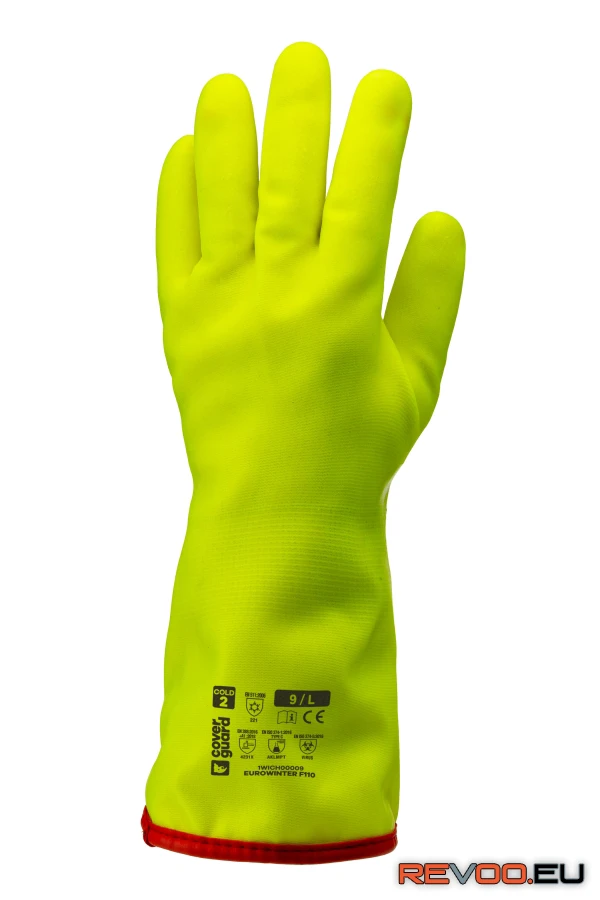 Eurowinter F110 cold 2 sárga pvc sav-lúg-olajálló kesztyű Coverguard 1WICH00