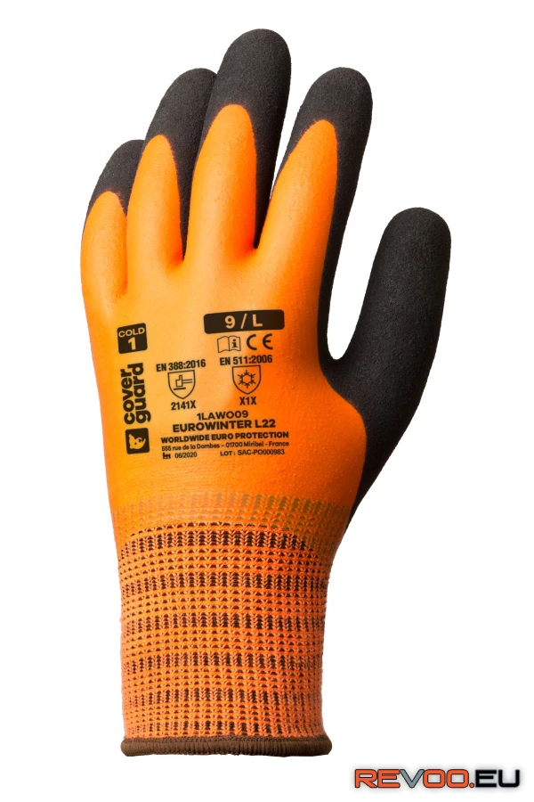 Eurowinter téli kesztyű, latex tenyér+csúszásbiztos réteg Eurotechnique 1LAWO