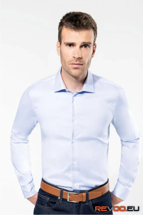Férfi pinpoint oxford hosszú ujjú ing Kariban Premium PK502