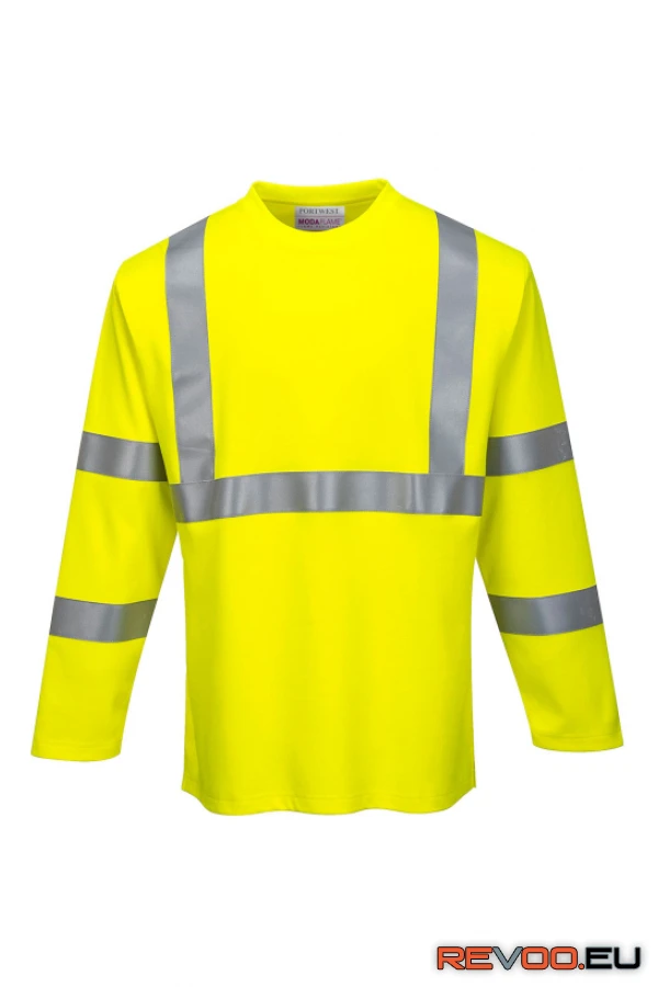 FR Hi-Vis lángálló hosszú ujjú galléros póló Portwest FR96