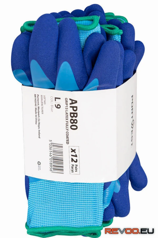 Grip 13 latex teljesen bevont kesztyű (12 pár) Portwest APB80