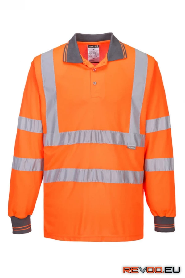 Hi-Vis hosszú ujjú galléros póló Portwest S277