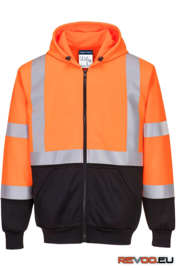 Hi-Vis kéttónusú kapucnis pulóver Portwest B315