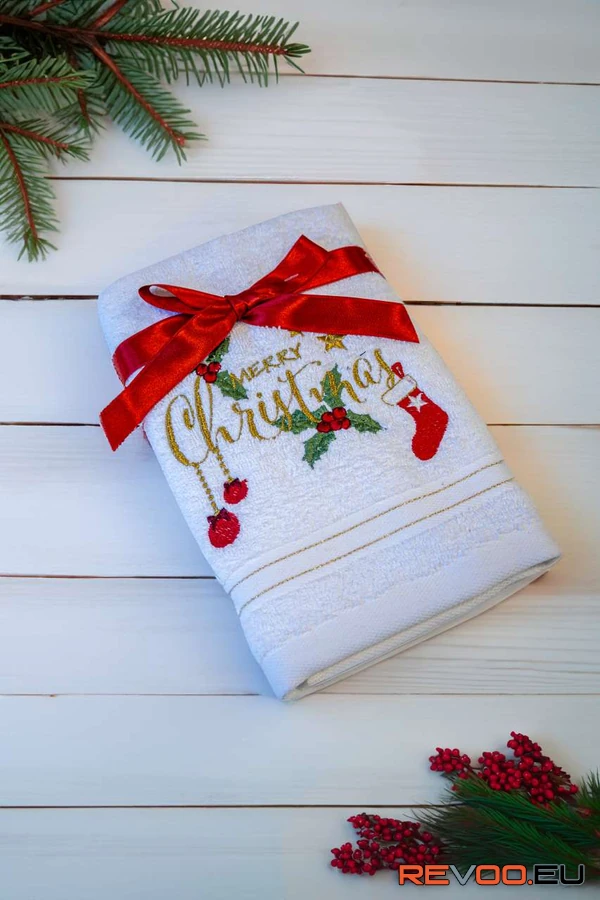 Karácsonyi törölköző - Boldog Karácsonyt - díszek Olima OLXMAS03