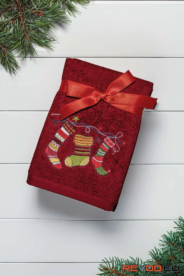 Karácsonyi törölköző - karácsonyi zoknik Olima OLXMAS16