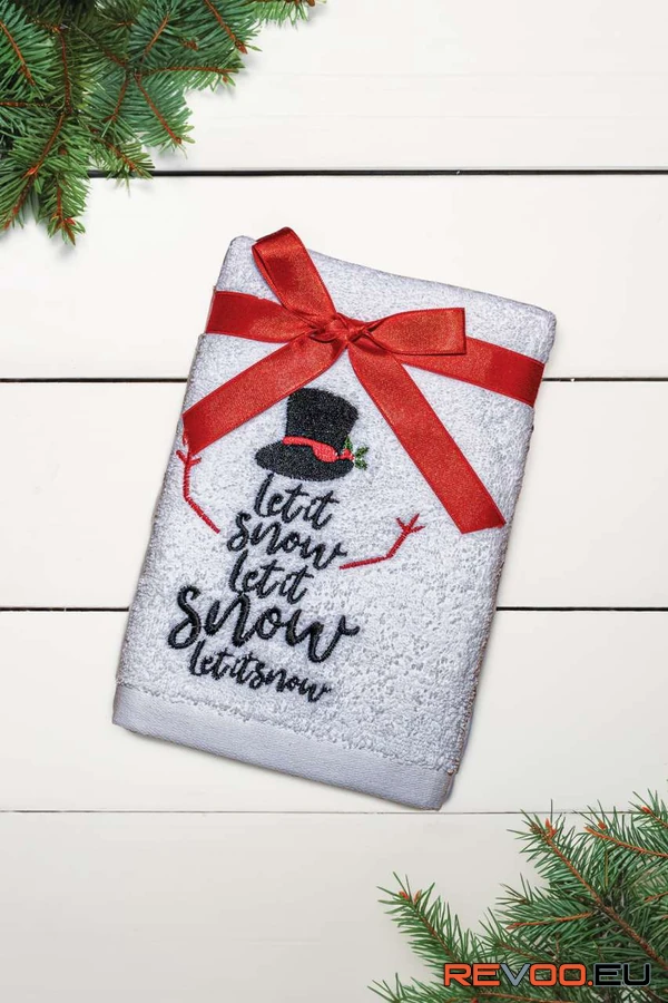 Karácsonyi törölköző - Let it snow - hóember Olima OLXMAS12