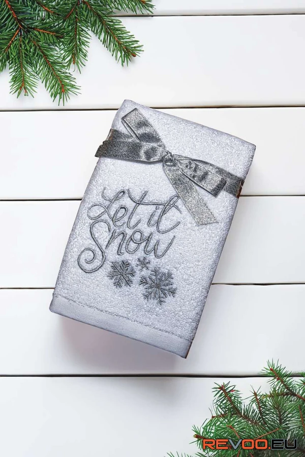 Karácsonyi törölköző - Let it snow - hópelyhek Olima OLXMAS13