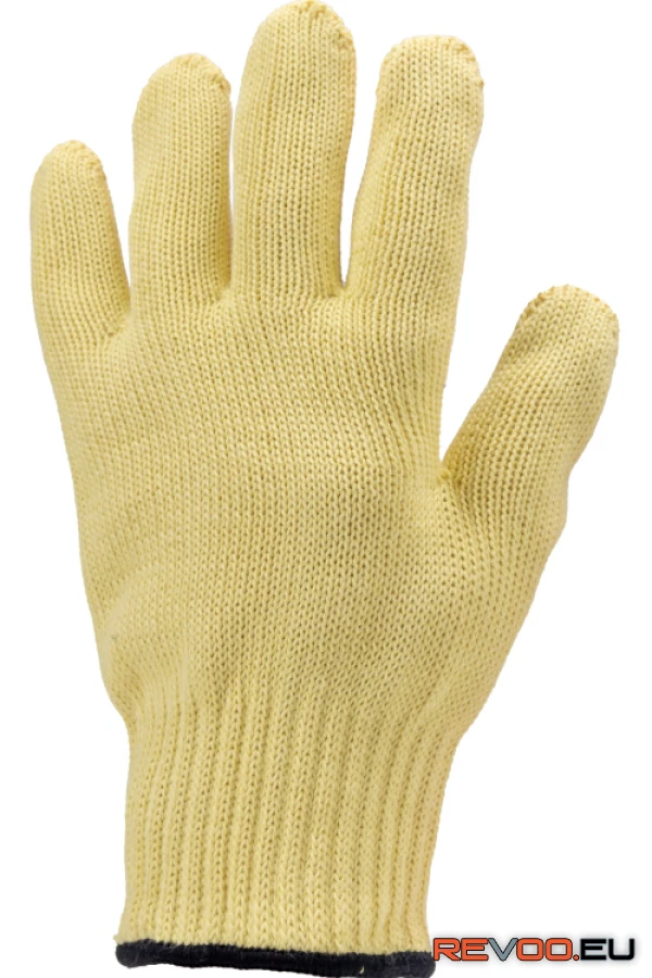 Kötött sárga kevlar kesztyű, 250 Celsius fokig hőálló, pamut belső Euro Protection MO4655