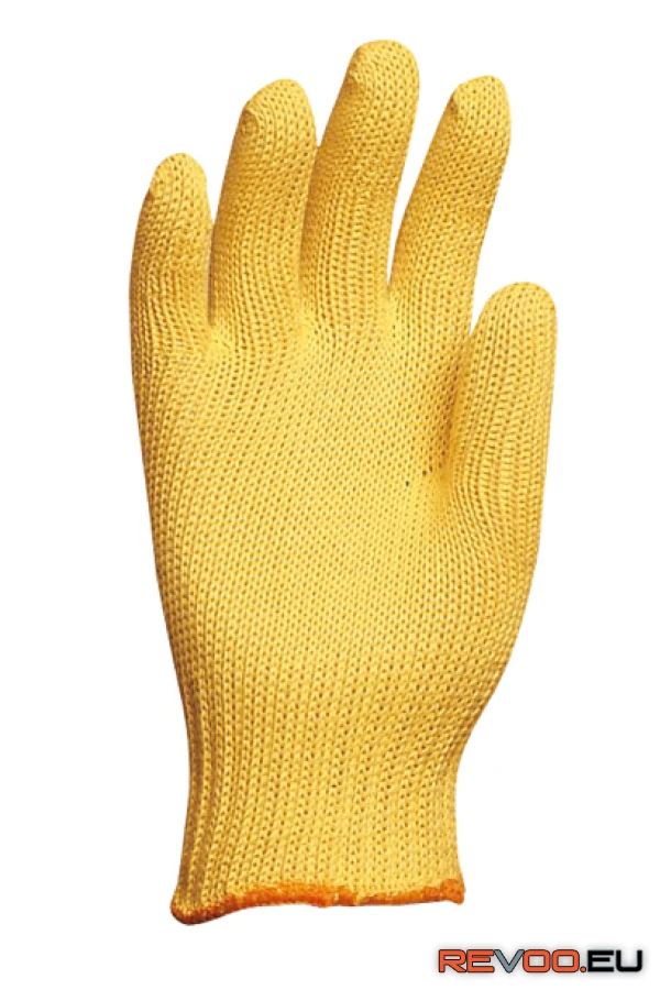 Kötött vastag sárga kevlar kesztyű, vágásbiztos, hőálló Euro Protection MO4620