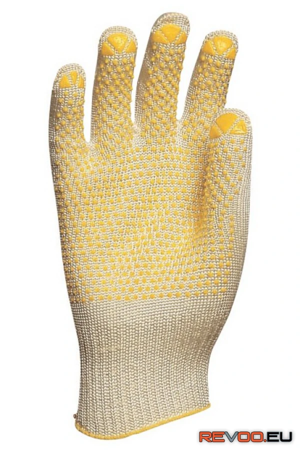 Kötött vékony abralon/nylon kesztyű, sárga pöttyös Euro Protection MO4456