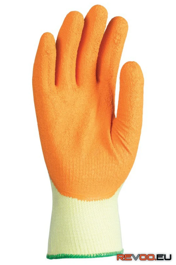 Mártott latex kesztyű, sárga kézhát, csúszásálló Euro Protection MO3865
