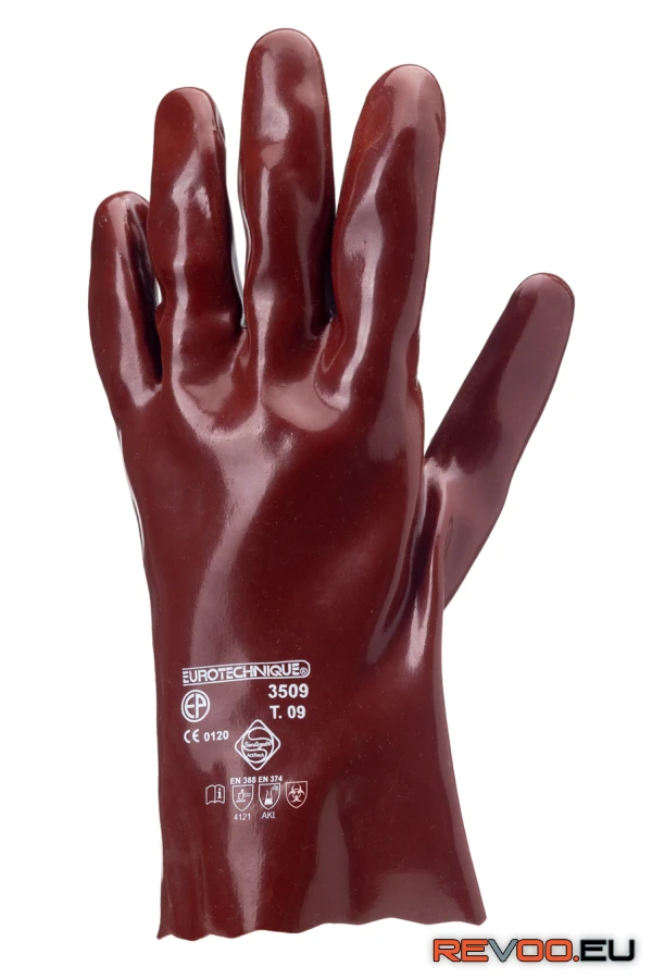 Mártott PVC kesztyű, sav/lúg/olajálló Euro Protection MO3510