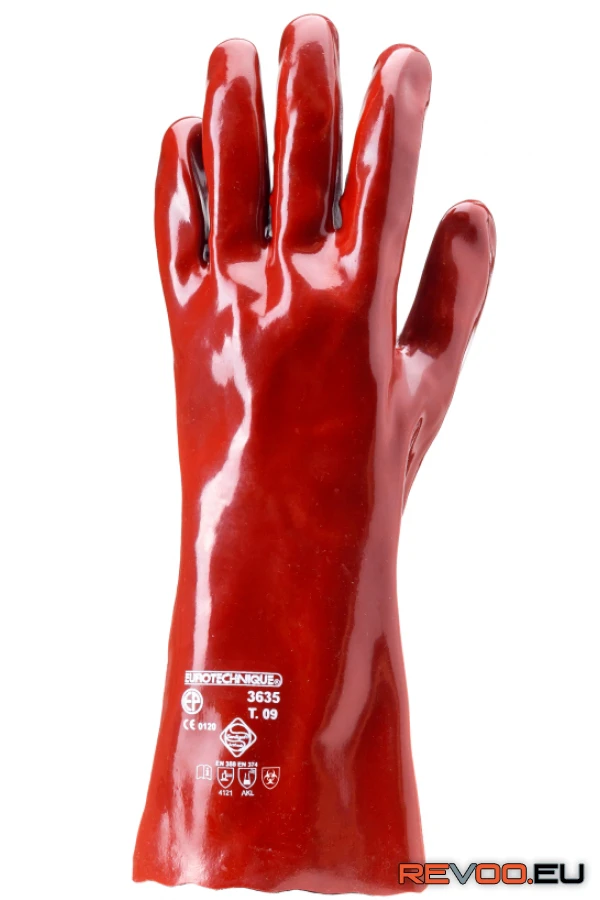 Mártott PVC kesztyű, sav/lúg/olajálló Euro Protection MO3636