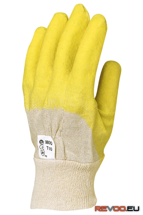 Mártott sárga latex, csúszásbiztos, szellőző kézhát Euro Protection MO3800