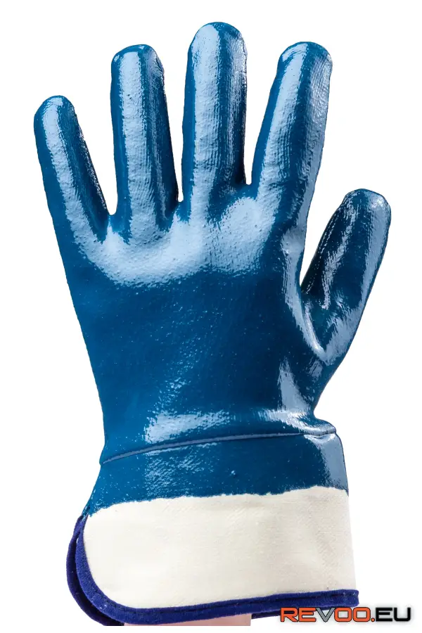 Merev mandzsettás végig mártott nitril kesztyű Euro Protection MO9620
