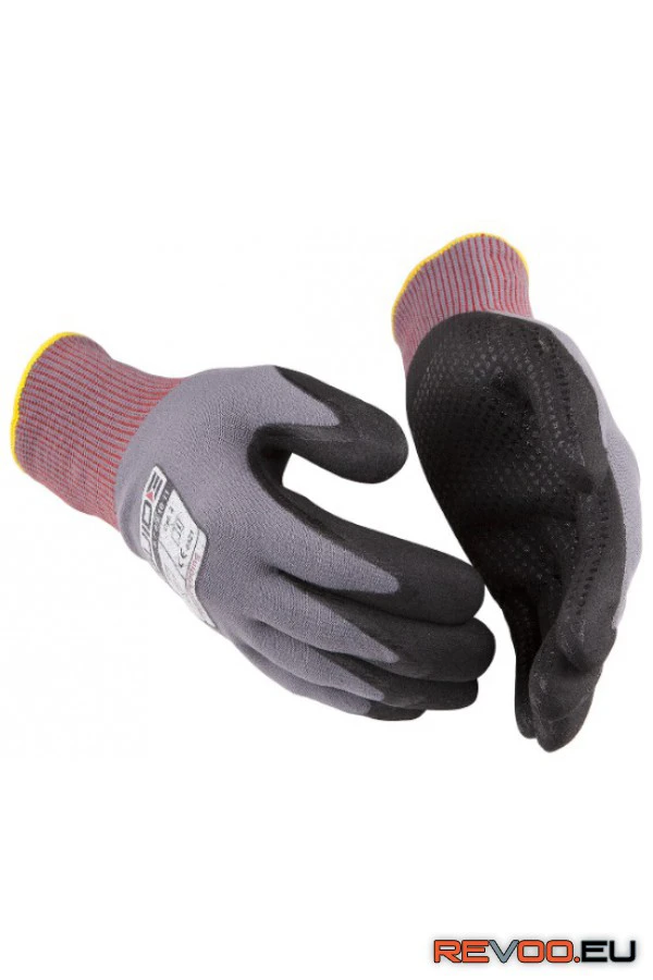 Nitrilbe mártott nylon kesztyű pöttyökkel Guide-582