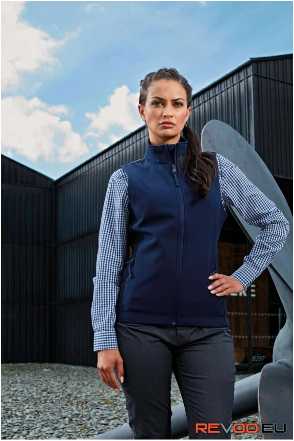 Női szélálló nyomtatható és újrahasznosított softshell mellény Premier PR816
