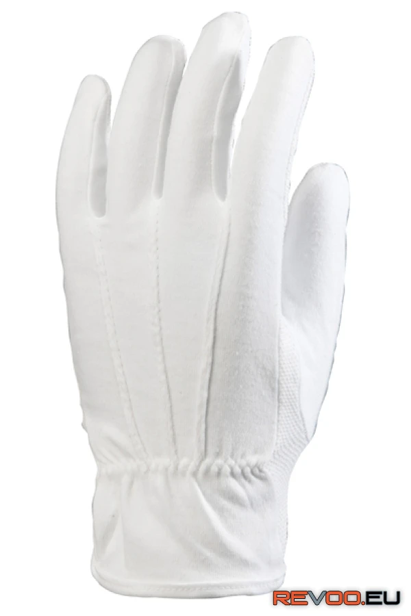 Pamutkesztyű , varrott, tenyerén PVC minipöttyös (12 pár) Euro Protection MO4170