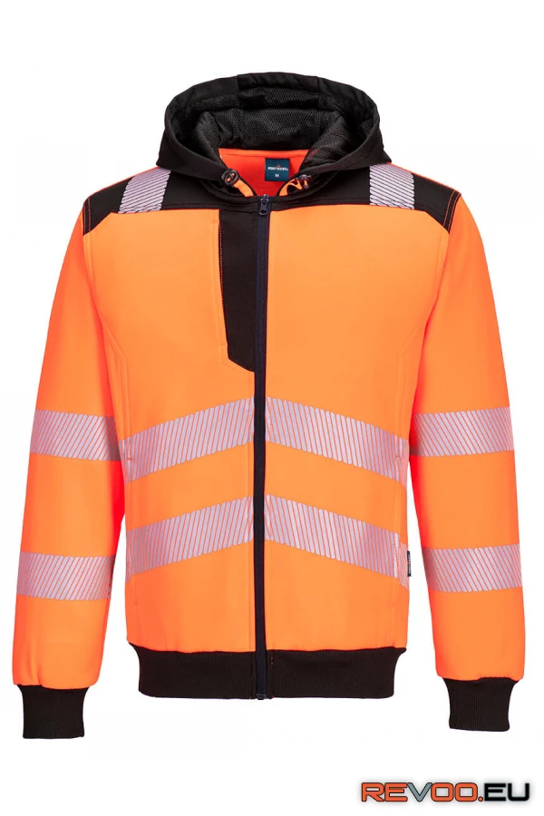 PW3 Hi-Vis cipzáras kapucnis pulóver Portwest PW327
