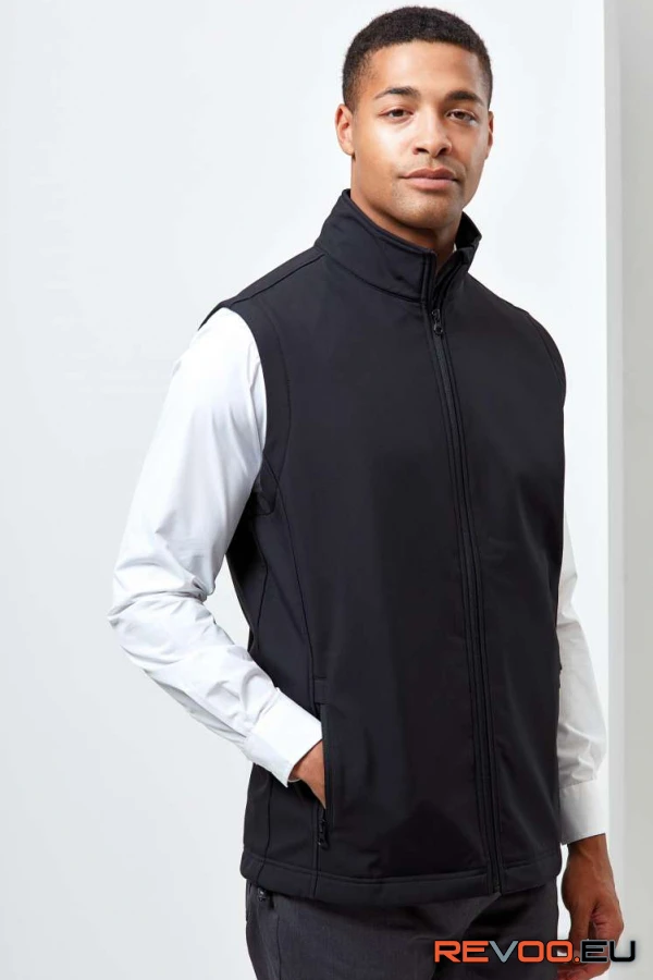 Szélálló nyomtatható és újrahasznosított softshell férfi mellény Premier PR814
