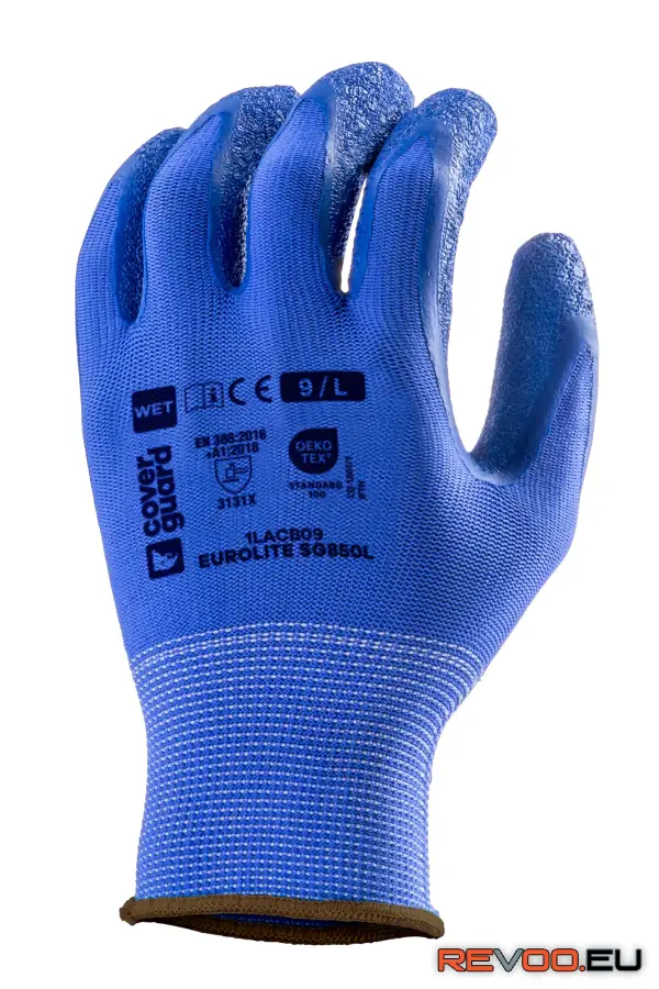 Szerelőkesztyű latex csúszásbiztos tenyérrel Coverguard 1LACB