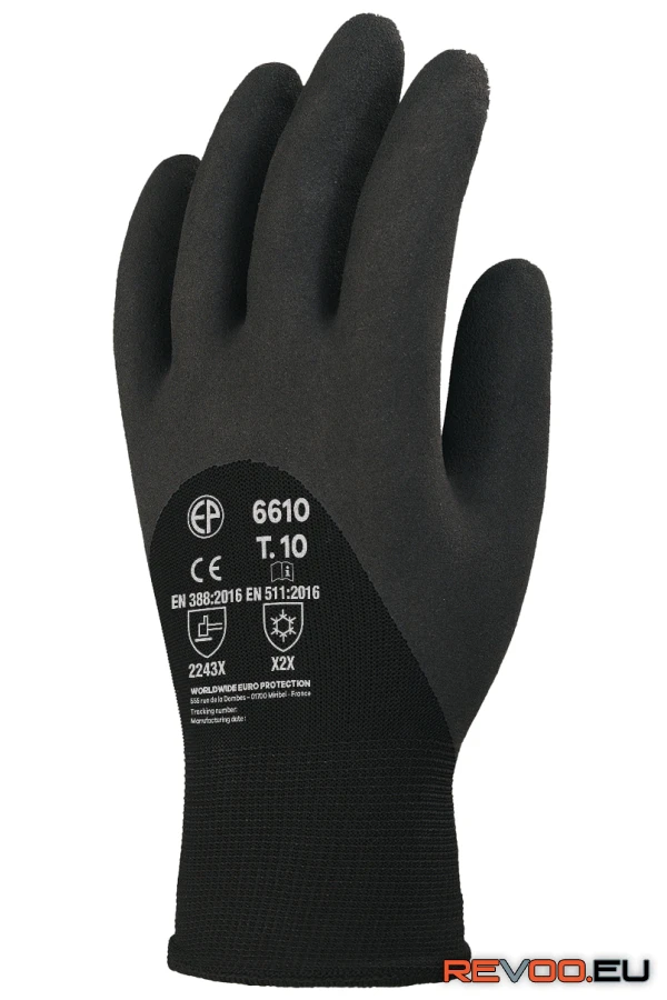Szerelőkesztyű, téli HP latex tenyér, 3/4 hát Euro Protection MO6610