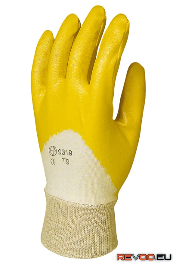 Tenyéren mártott sárga nitril kesztyű (10 pár) Euro Protection MO9320