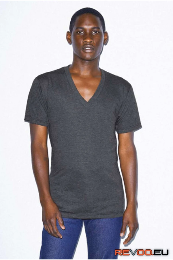 Tri-blend kevertszálas rövid ujjú V-nyakú póló American Apparel AATR461